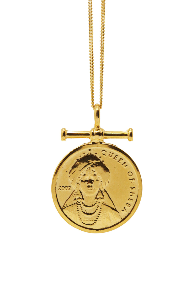 THE QUEEN of Sheba Bar Coin Necklace