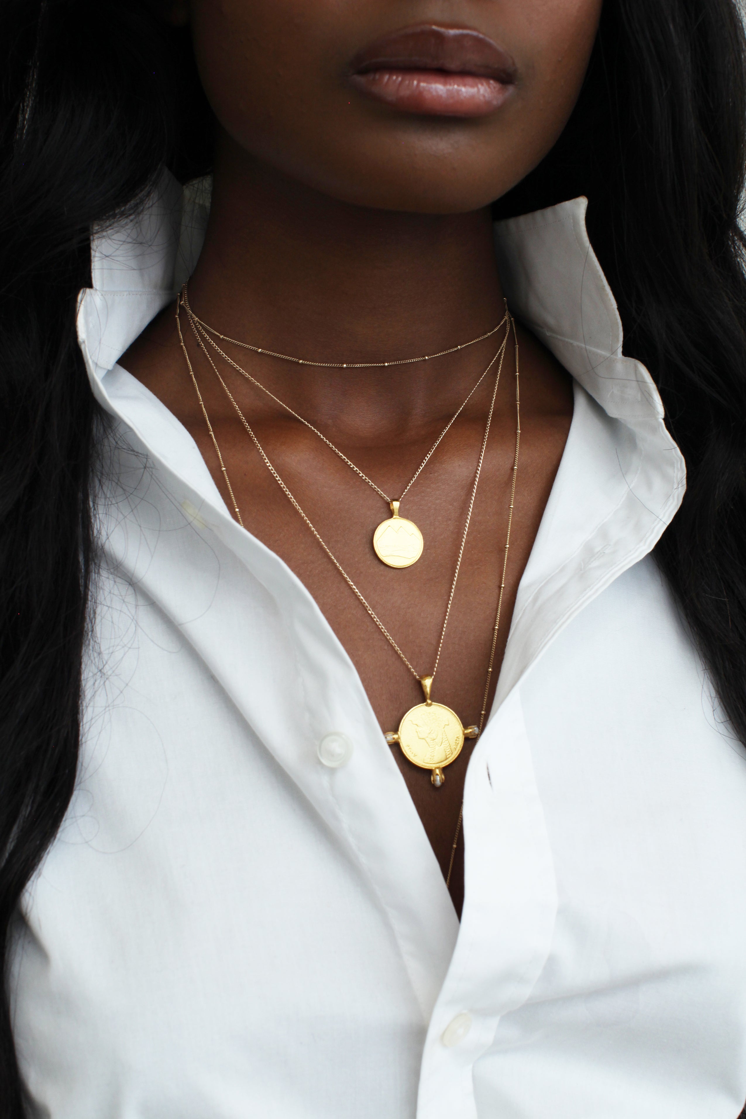 THE CLEOPATRA Coin Pendant with Pearls