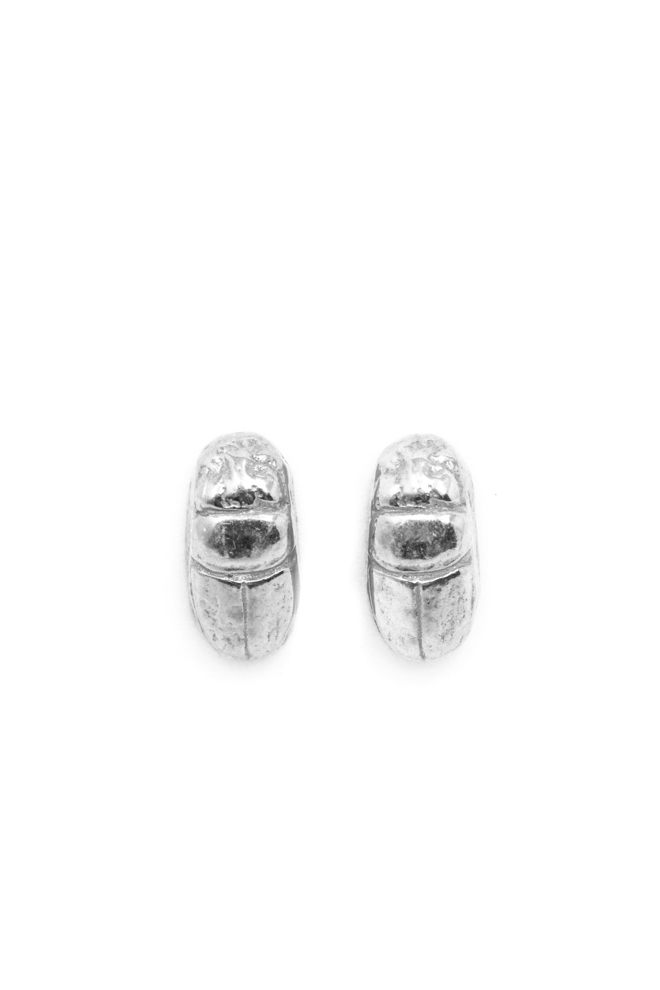 THE SCARAB Beetle Stud Earrings Sterling Silver