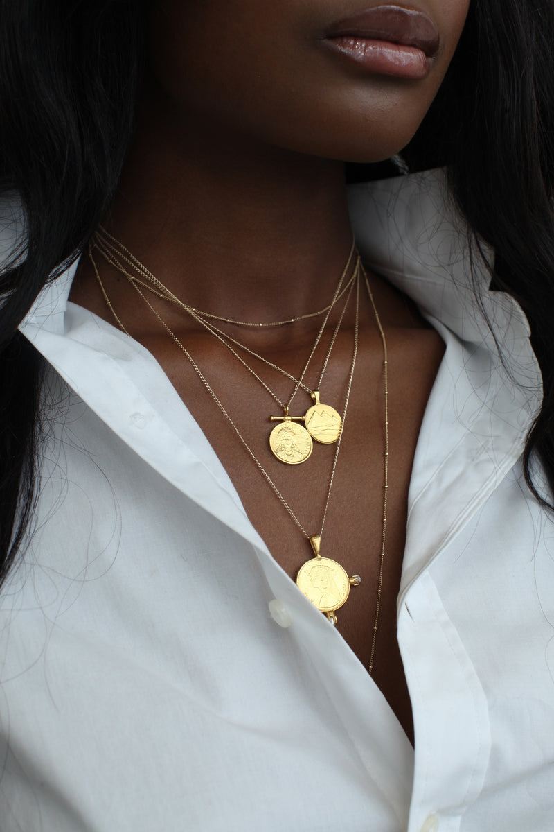 THE QUEEN of Sheba Bar Coin Necklace