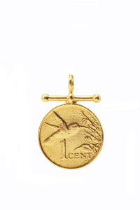 THE TRINIDAD and Tobago Hummingbird Bar Coin Pendant