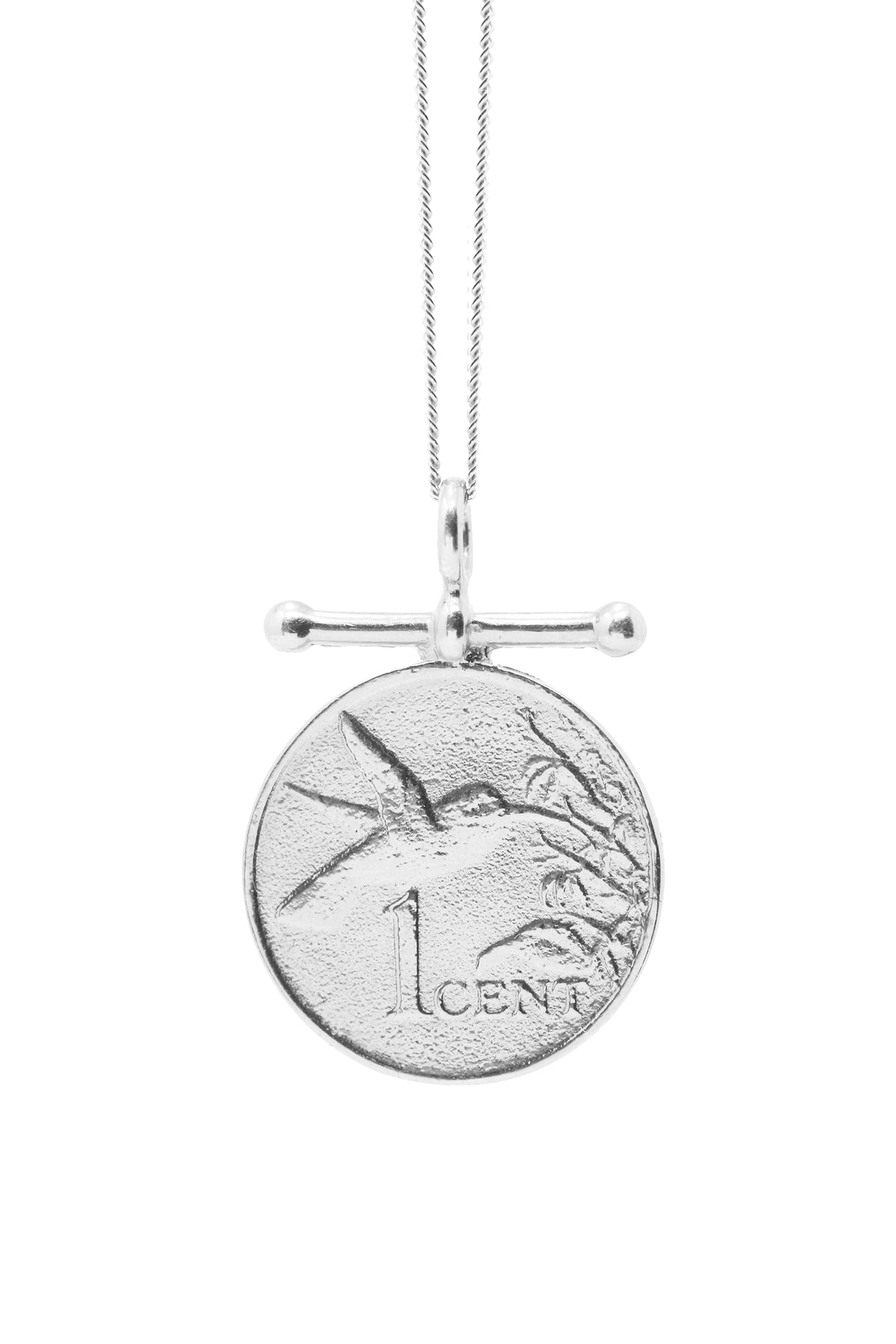 THE TRINIDAD and Tobago Hummingbird Bar Coin Necklace